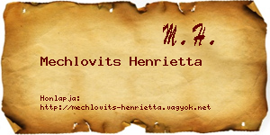Mechlovits Henrietta névjegykártya